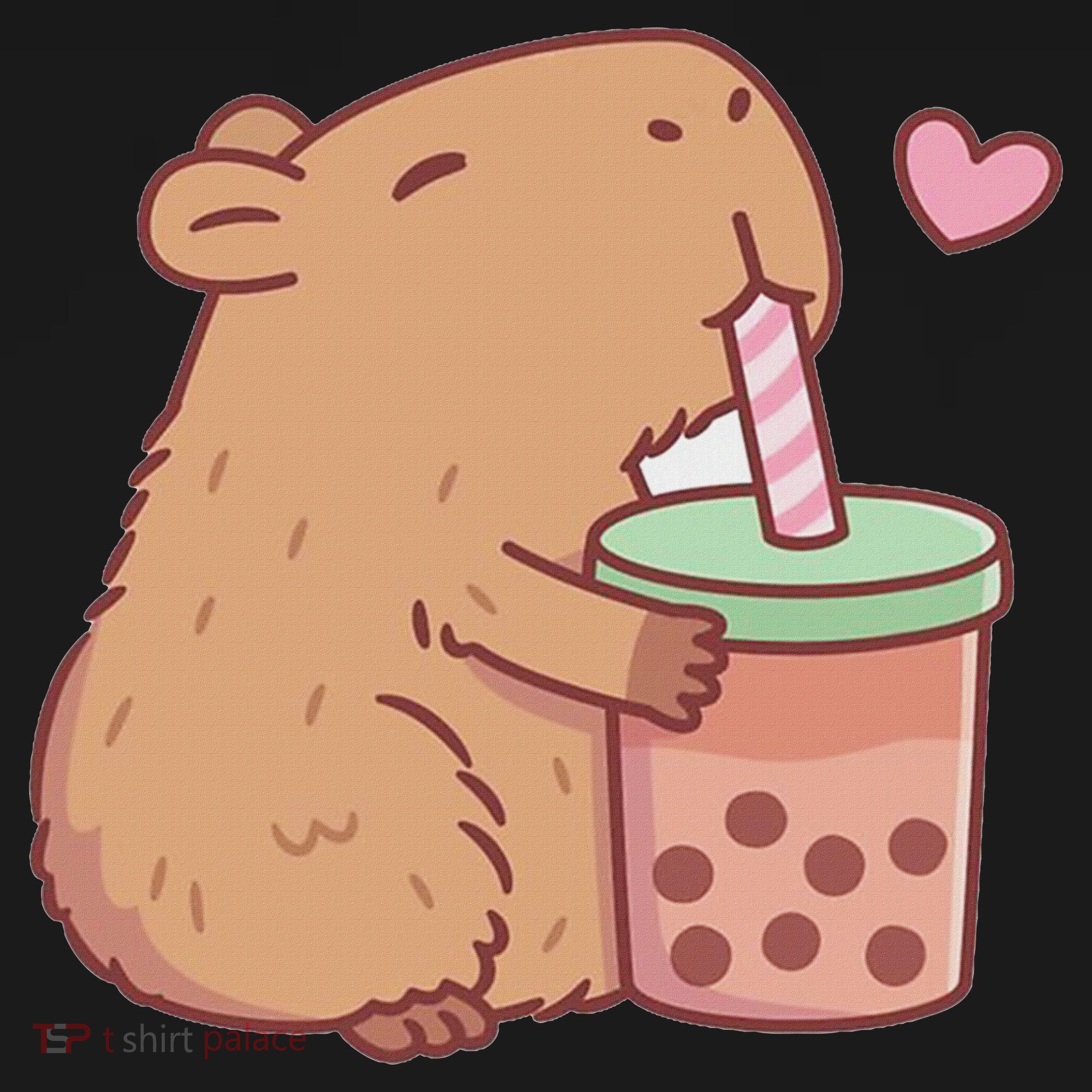 Cute Capybara Drink Boba Tea Capybaras Lover Tote Bag