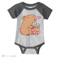 Cute Capybara Drink Boba Tea Capybaras Lover Infant Baby Jersey Bodysuit thumb 0