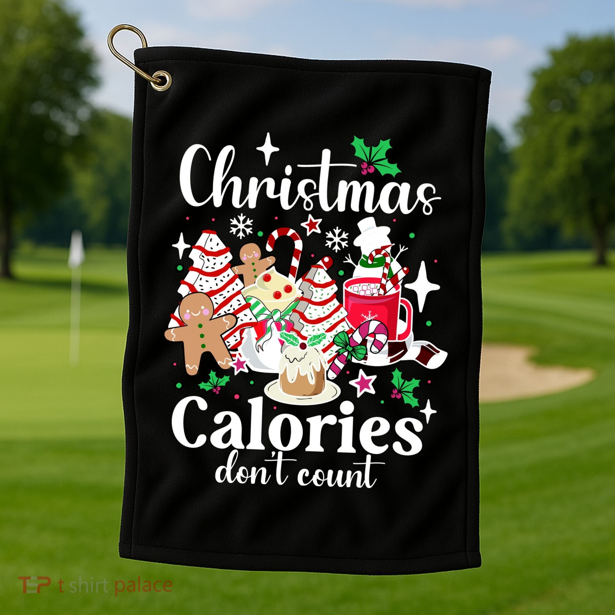 Christmas Calories DonT Count Golf Towel