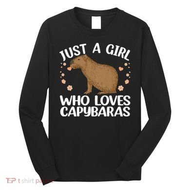 Cool Capybara Design For Women Rodent Animal Capybara Long Sleeve Shirt