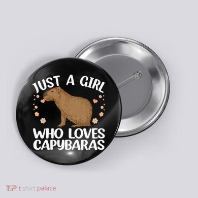 Cool Capybara Design For Women Rodent Animal Capybara Button