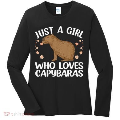 Cool Capybara Design For Women Rodent Animal Capybara Women's Long Sleeve Shirt