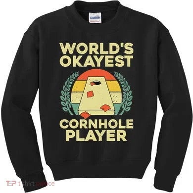 Cool Cornhole Design Corn Hole Cornhole Player Kids Sweatshirt