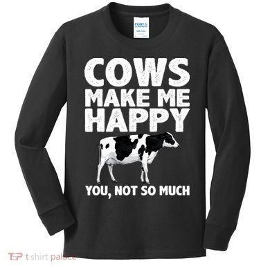 Cool Cow Design For Dairy Farmer Farming Kids Long Sleeve Shirt