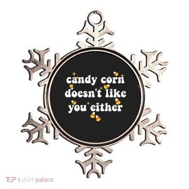 CANDY CORN DOESN'T LIKE YOU EITHER Funny Halloween Meme Ornament