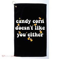 CANDY CORN DOESN'T LIKE YOU EITHER Funny Halloween Meme Golf Towel thumb 0