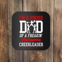 Cheer Cheerleading Dad Father IM A Proud Dad Of A Freakin Coaster thumb 0