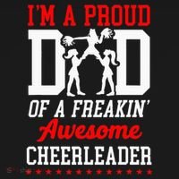 Cheer Cheerleading Dad Father IM A Proud Dad Of A Freakin Tie-Dye Long Sleeve Shirt thumb 2