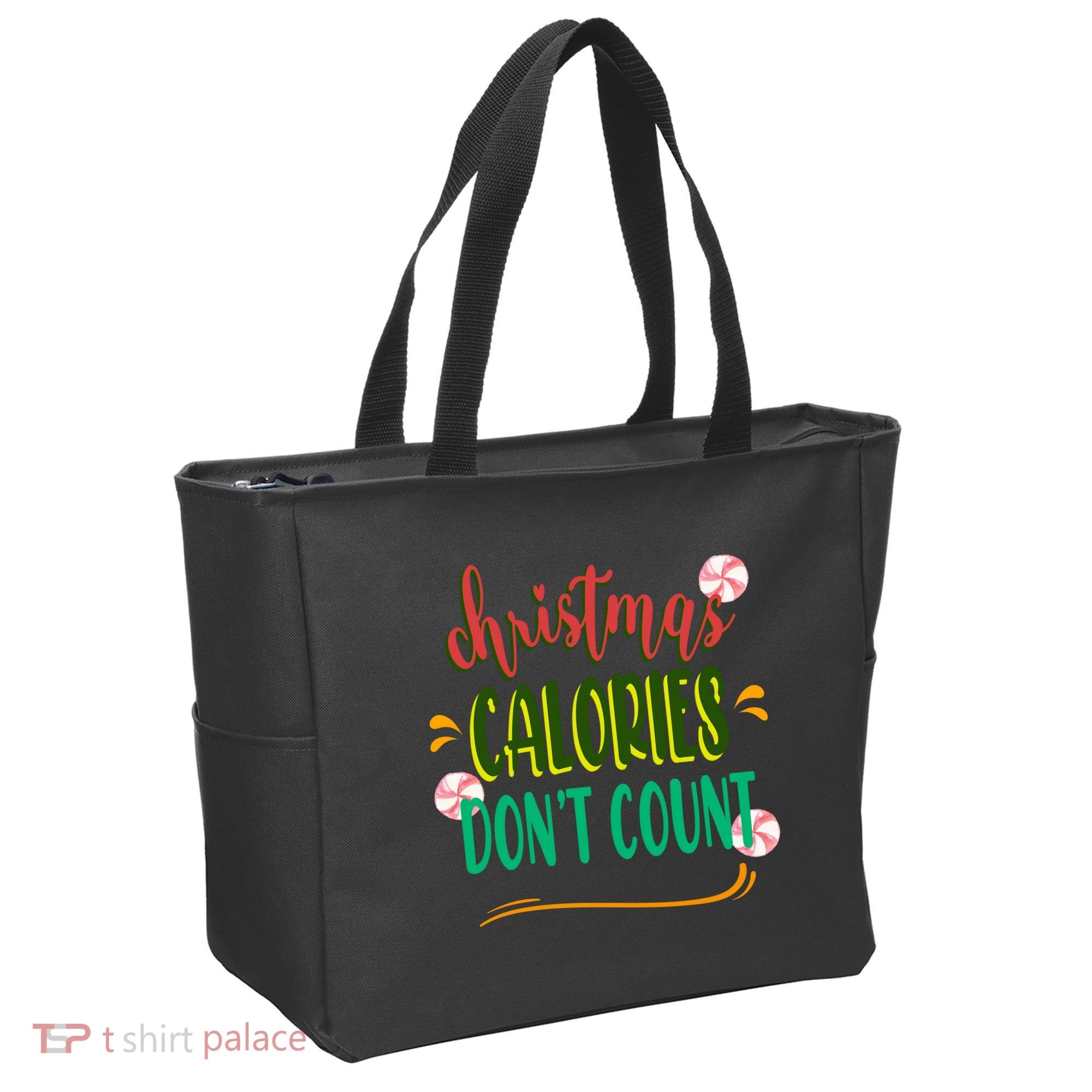 Christmas Calories Dont Count Funny Tote Bag