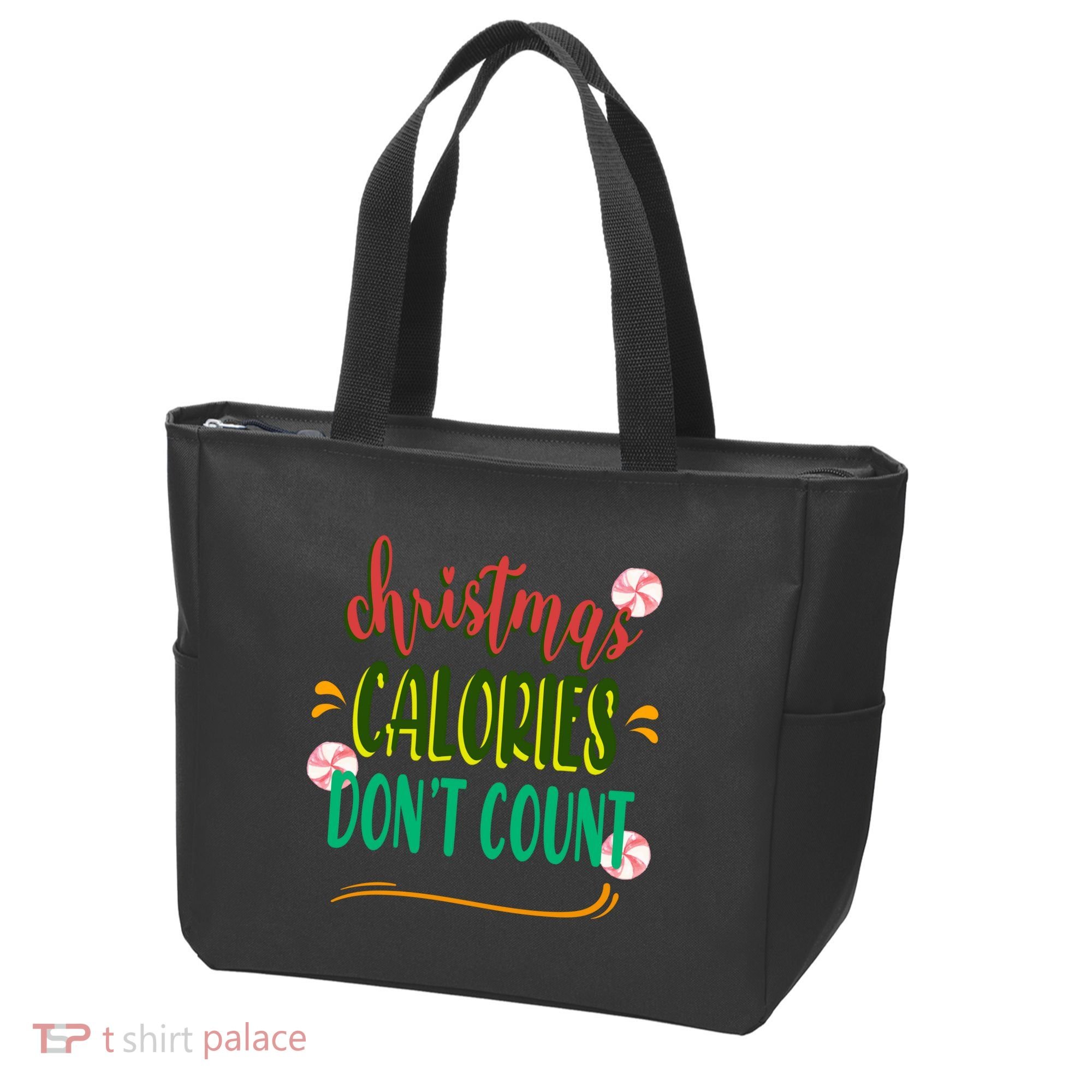 Christmas Calories Dont Count Funny Tote Bag