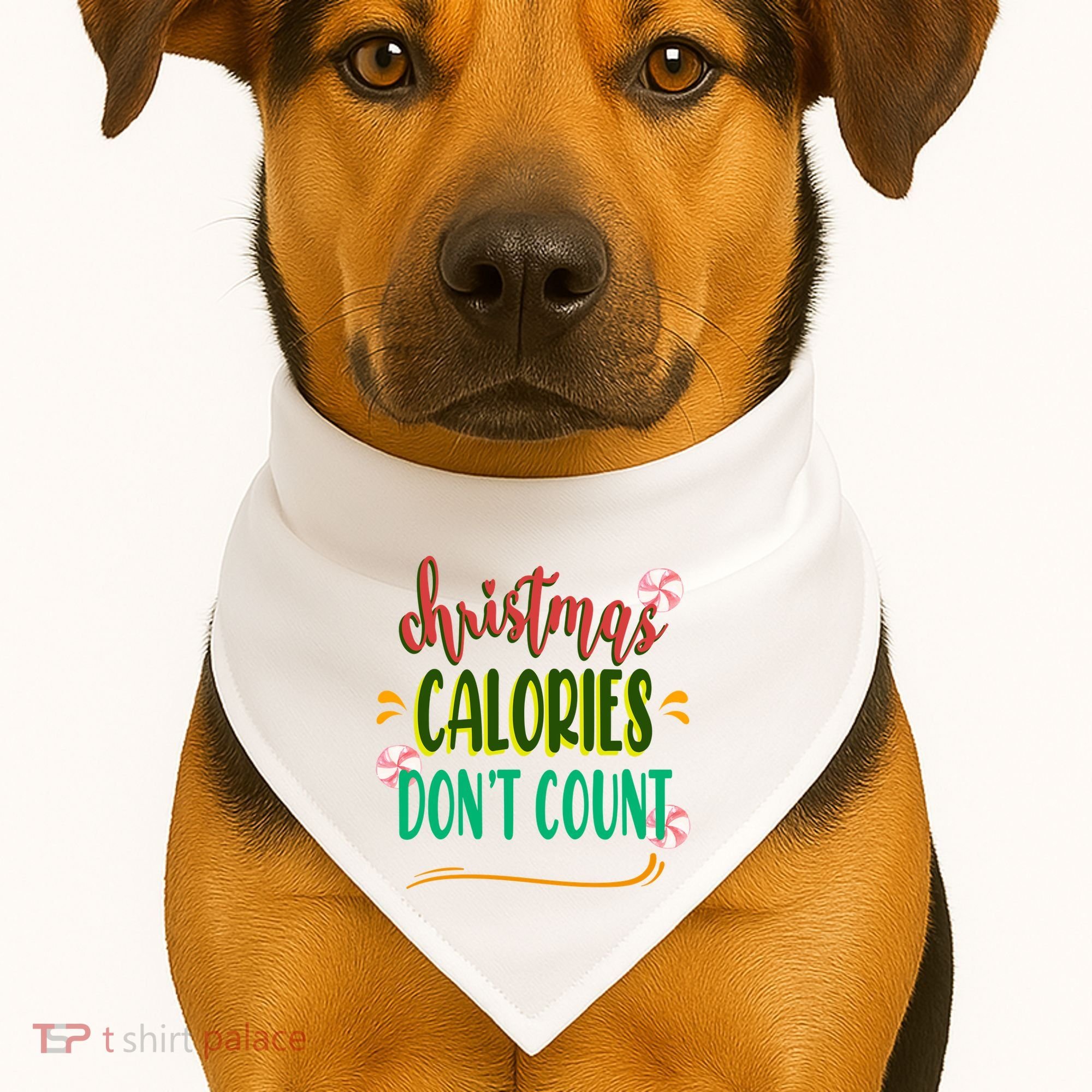 Christmas Calories Dont Count Funny USA-Made Doggie Bandana