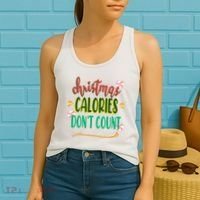 Christmas Calories Dont Count Funny Women's Tank Top thumb 2