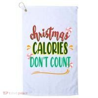 Christmas Calories Dont Count Funny Golf Towel thumb 0
