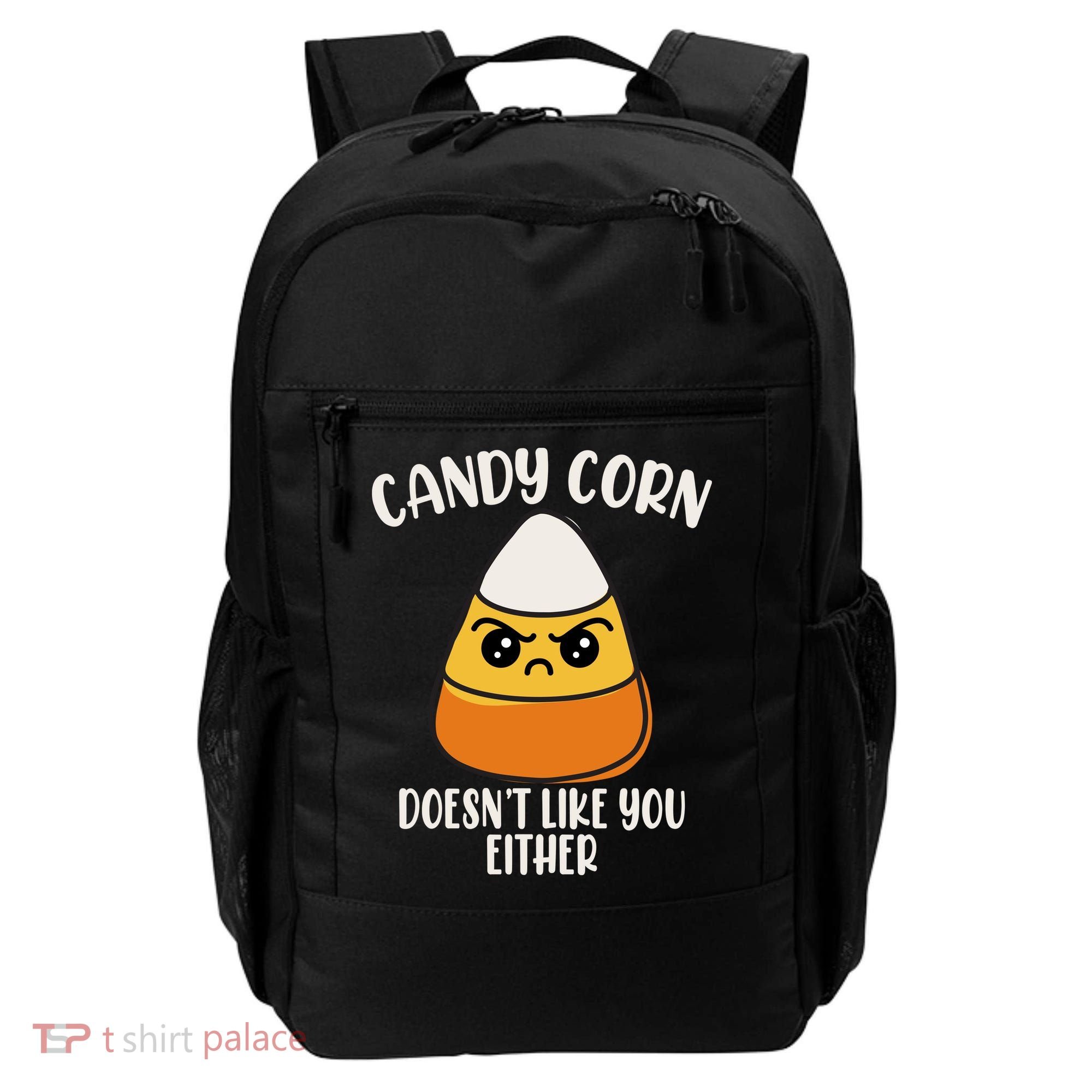 Candy Corn Doesnt Like You Either Funny Halloween Backpack