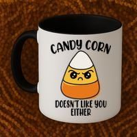 Candy Corn Doesnt Like You Either Funny Halloween Coffee Mug thumb 2
