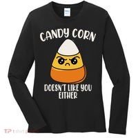 Candy Corn Doesnt Like You Either Funny Halloween Women's Long Sleeve Shirt thumb 0