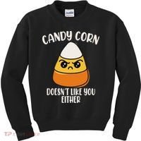 Candy Corn Doesnt Like You Either Funny Halloween Kids Sweatshirt thumb 0