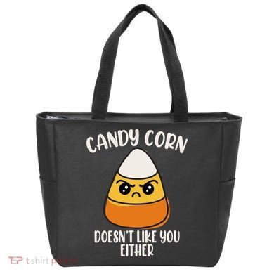 Candy Corn Doesnt Like You Either Funny Halloween Tote Bag