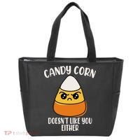 Candy Corn Doesnt Like You Either Funny Halloween Tote Bag thumb 0