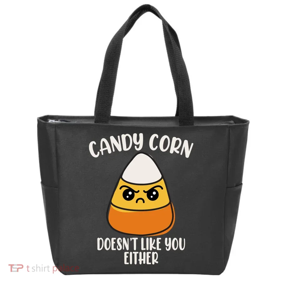 Candy Corn Doesnt Like You Either Funny Halloween Tote Bag