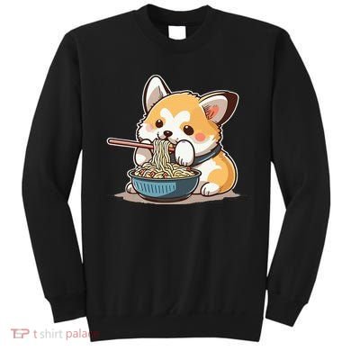 Chubby Corgi Dog Anime Eating Ramen Cute Sweatshirt