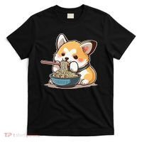 Chubby Corgi Dog Anime Eating Ramen Cute T-Shirt thumb 0