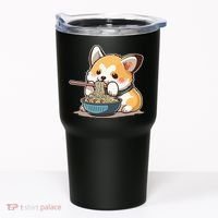 Chubby Corgi Dog Anime Eating Ramen Cute Tumbler thumb 0