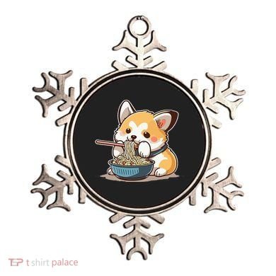 Chubby Corgi Dog Anime Eating Ramen Cute Ornament