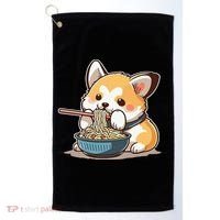 Chubby Corgi Dog Anime Eating Ramen Cute Golf Towel thumb 0