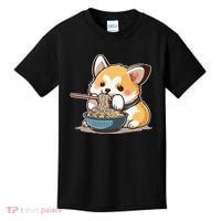 Chubby Corgi Dog Anime Eating Ramen Cute Kids T-Shirt thumb 0