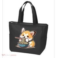 Chubby Corgi Dog Anime Eating Ramen Cute Tote Bag thumb 3