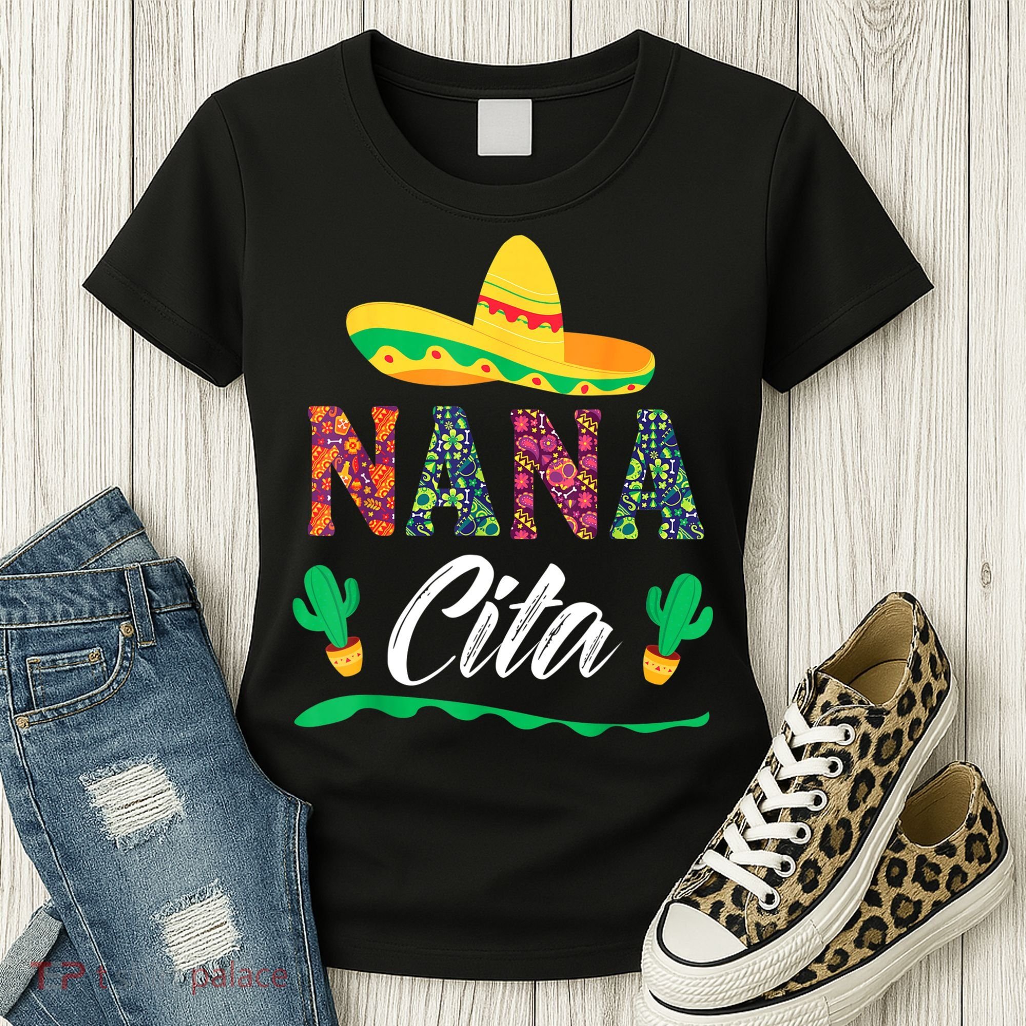 Cactus Cinco De Mayo Costume Mexican Nacho Average Nana Cita Women's T-Shirt