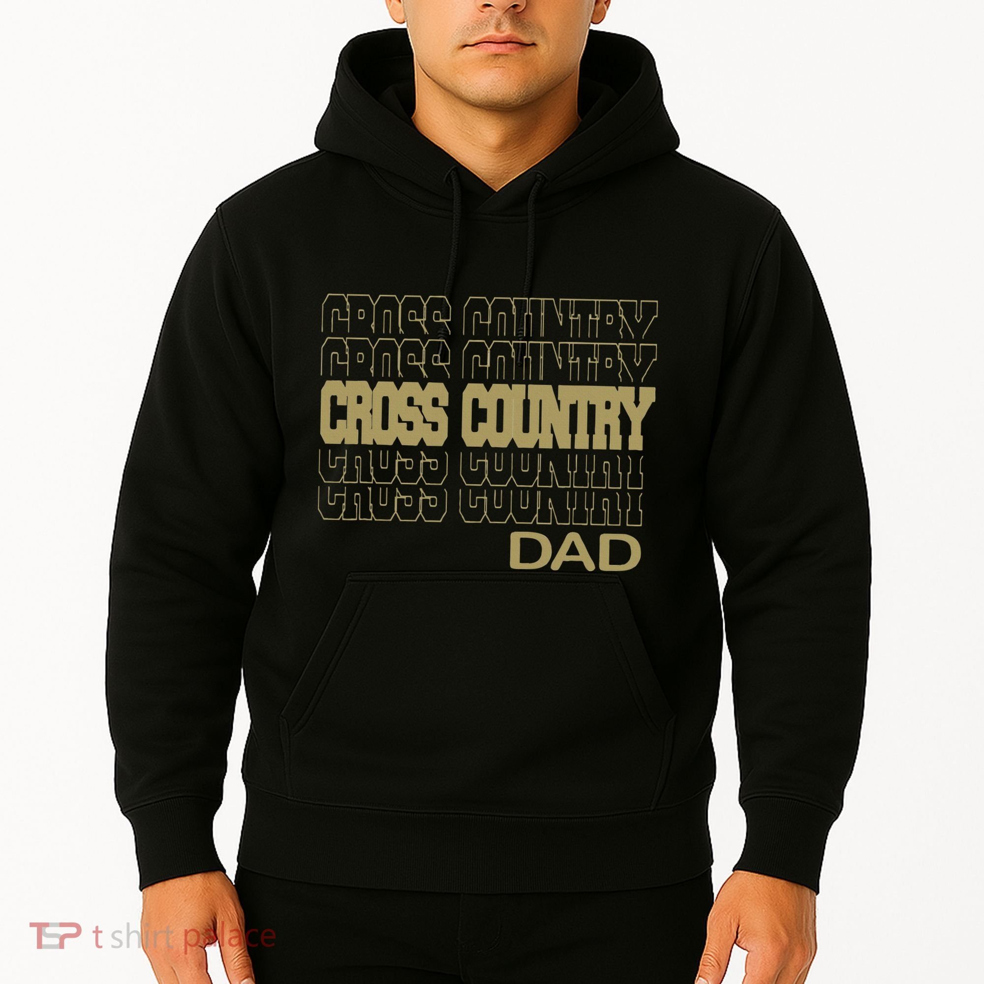 Cross Country Dad In Modern Stacked Lettering Hoodie