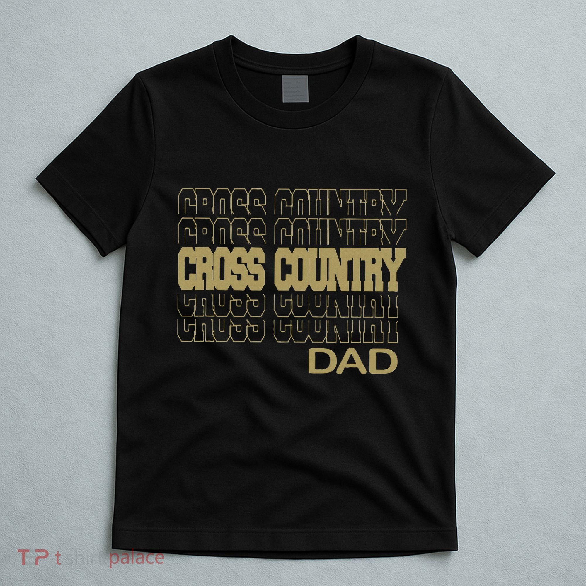 Cross Country Dad In Modern Stacked Lettering T-Shirt