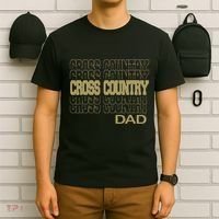 Cross Country Dad In Modern Stacked Lettering T-Shirt thumb 6