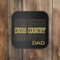 Cross Country Dad In Modern Stacked Lettering Coaster thumb 0