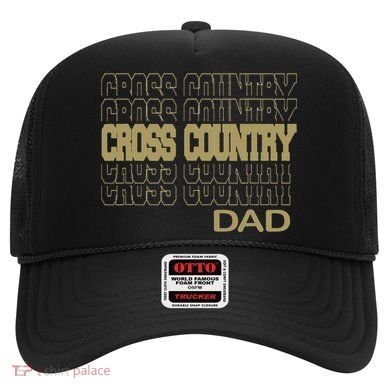 Cross Country Dad In Modern Stacked Lettering Hat