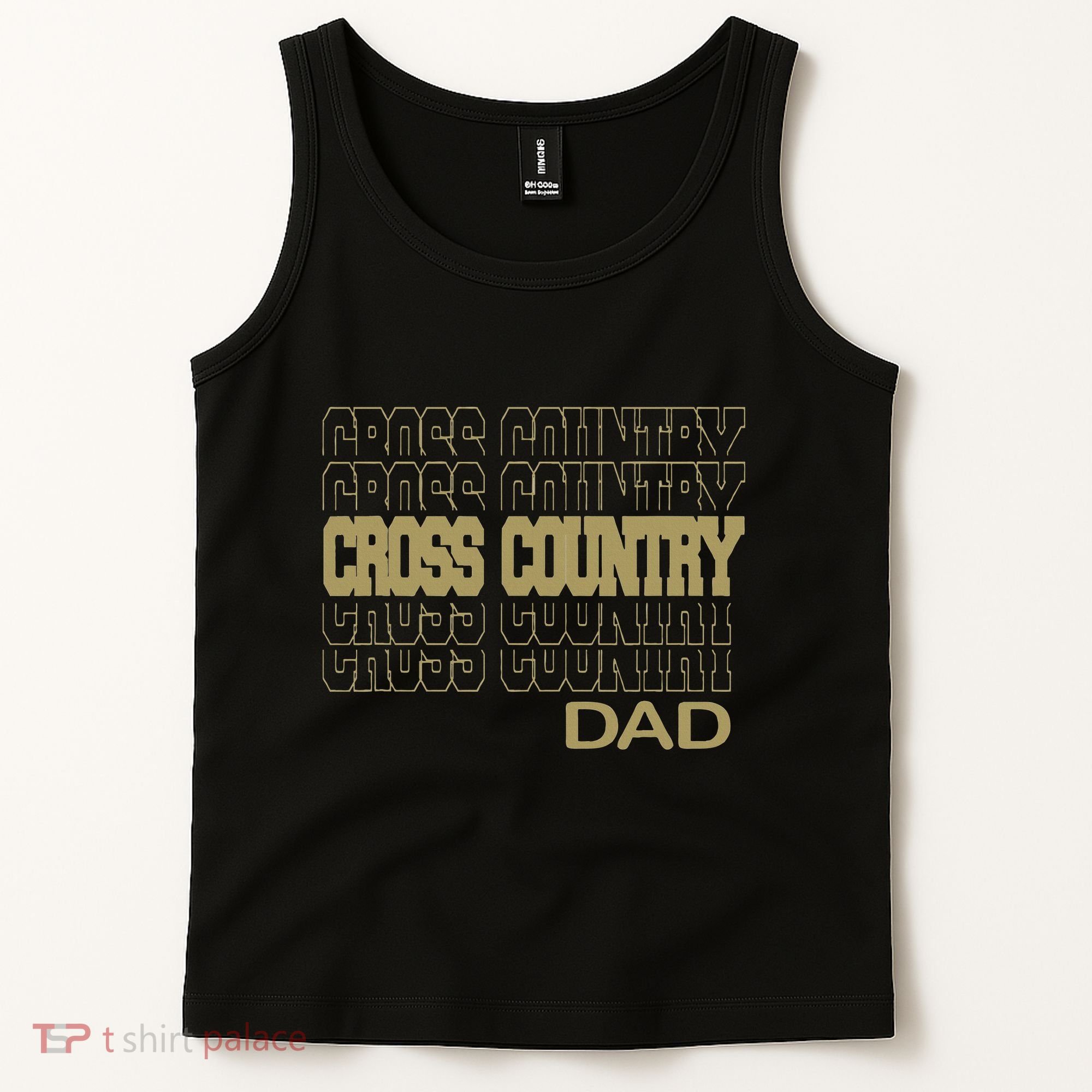 Cross Country Dad In Modern Stacked Lettering Tank Top