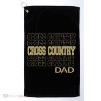 Cross Country Dad In Modern Stacked Lettering Golf Towel thumb 0