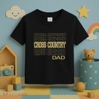 Cross Country Dad In Modern Stacked Lettering Toddler T-Shirt thumb 3