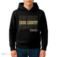 Cross Country Dad In Modern Stacked Lettering Kids Hoodie thumb 4