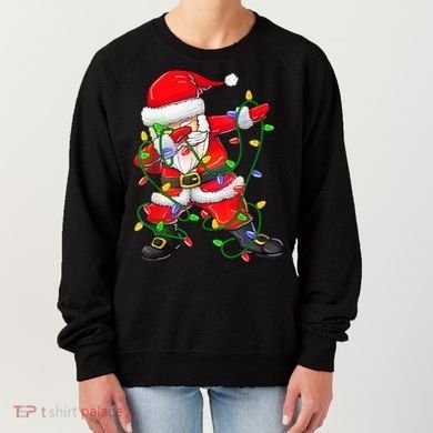 Cute Christmas Dabbing Santa Lights Women's Sweatshirt