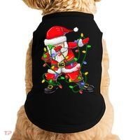 Cute Christmas Dabbing Santa Lights Doggie Tank thumb 0