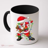 Cute Christmas Dabbing Santa Lights Coffee Mug thumb 0