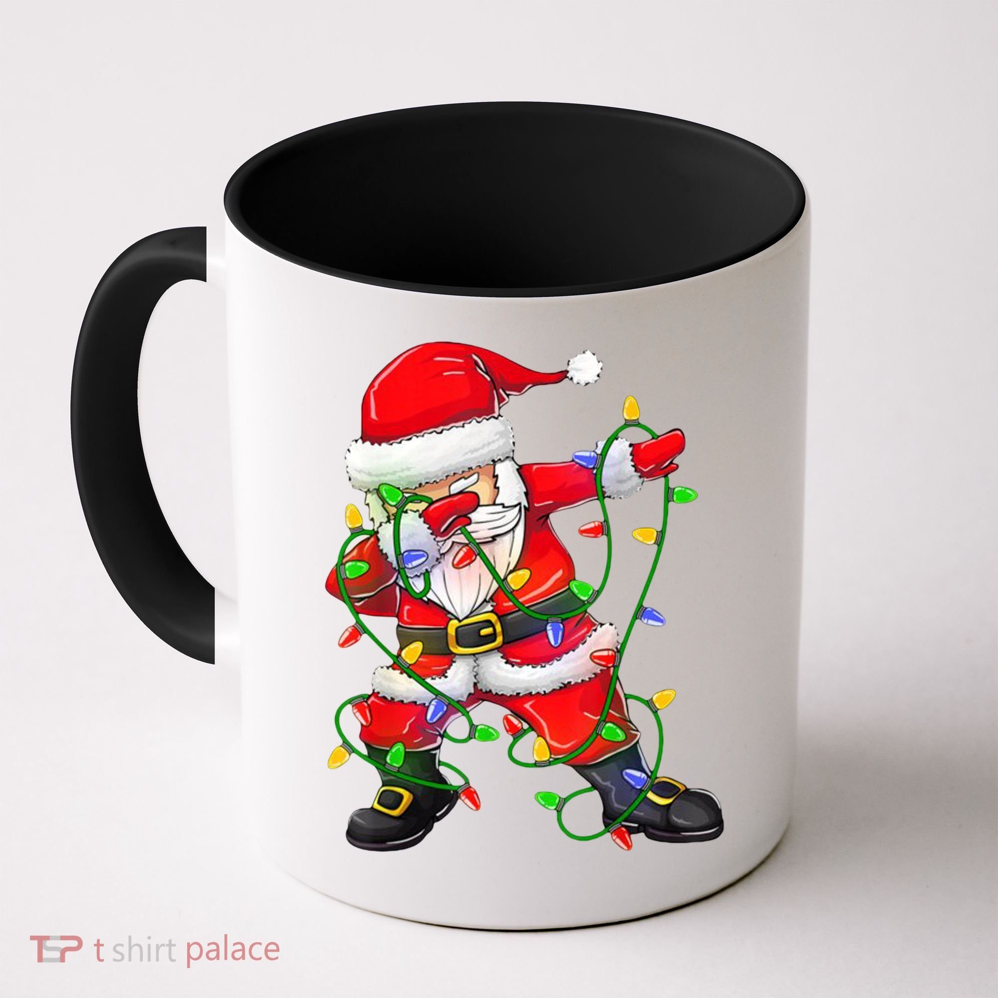 Cute Christmas Dabbing Santa Lights Coffee Mug