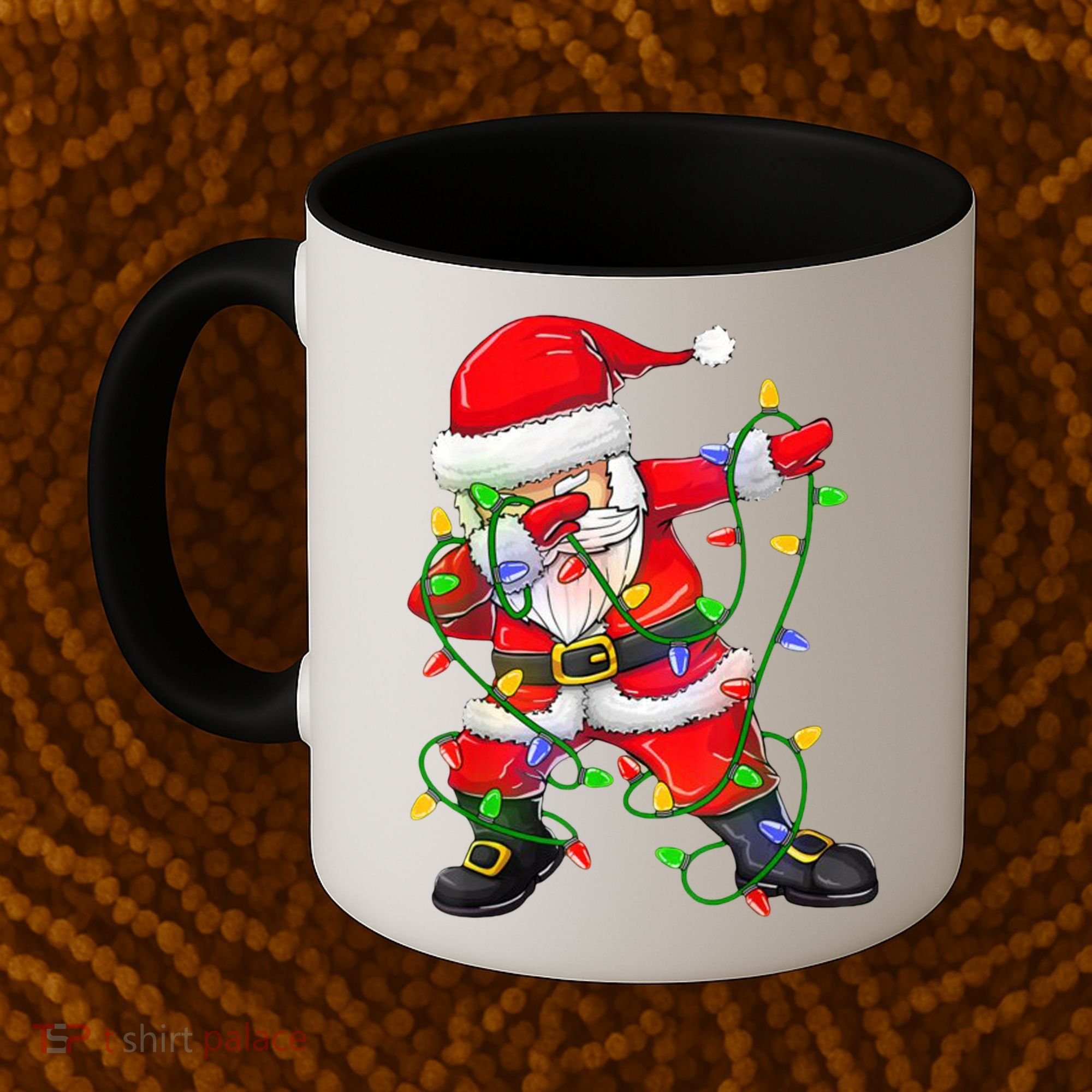 Cute Christmas Dabbing Santa Lights Coffee Mug