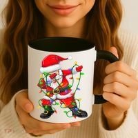 Cute Christmas Dabbing Santa Lights Coffee Mug thumb 3
