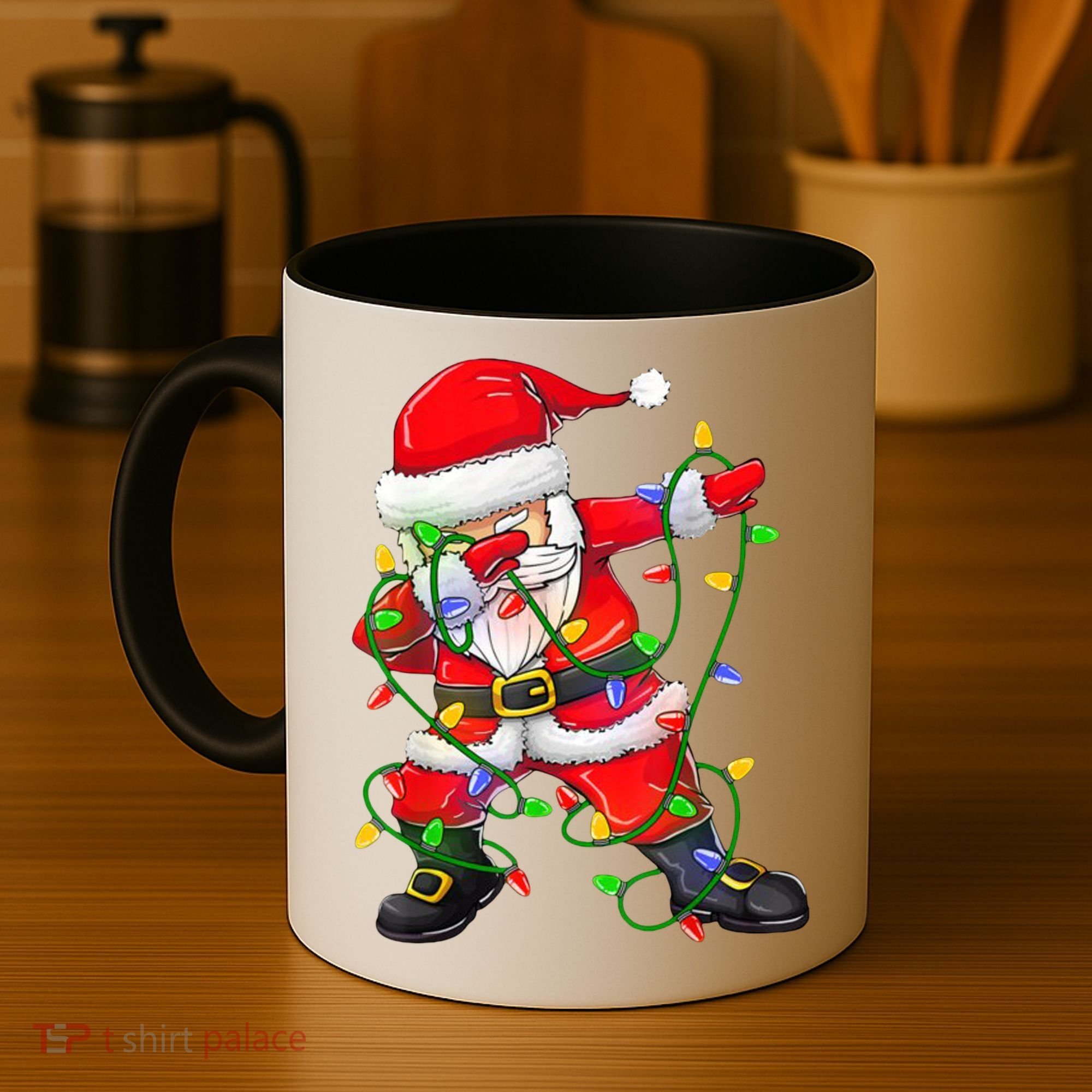 Cute Christmas Dabbing Santa Lights Coffee Mug