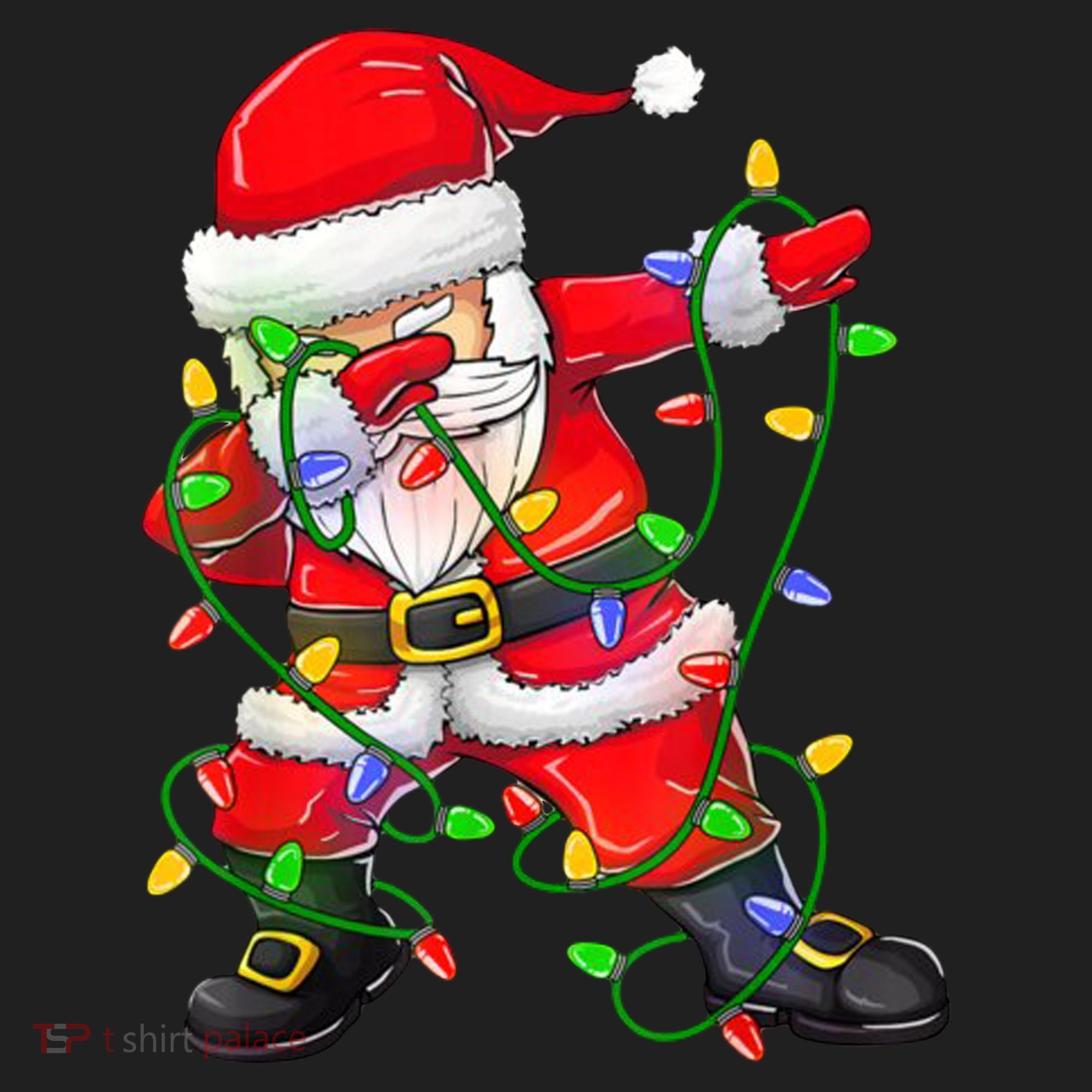 Cute Christmas Dabbing Santa Lights Beanie