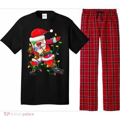 Cute Christmas Dabbing Santa Lights Pajama Set